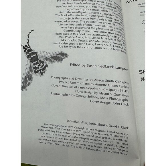 Needlepoint Techniques & Projects By Sunset Editors Paperback book 1972 READ - Picture 3 of 5